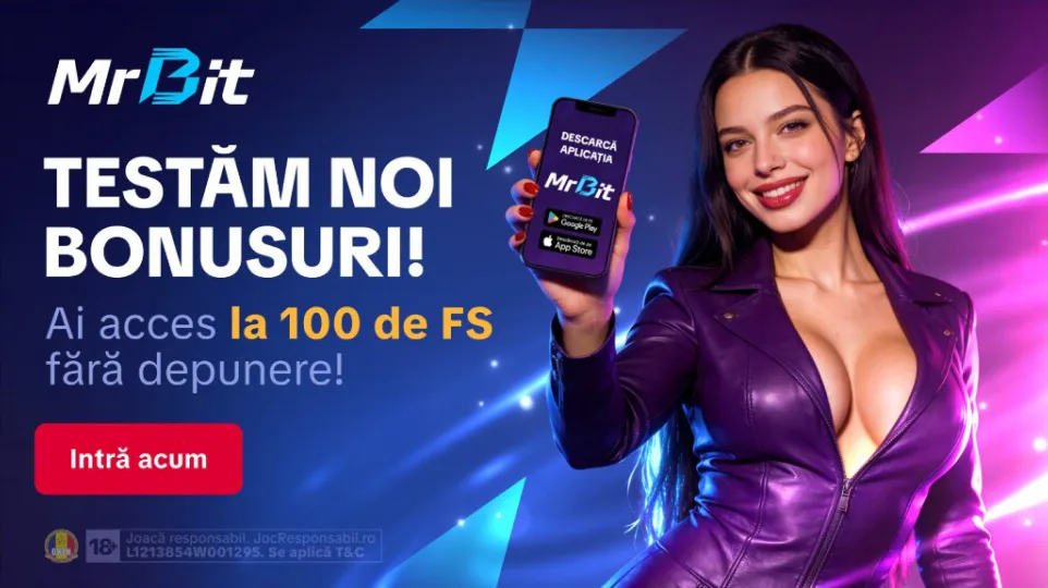 MrBit banner: a woman in purple holding a phone